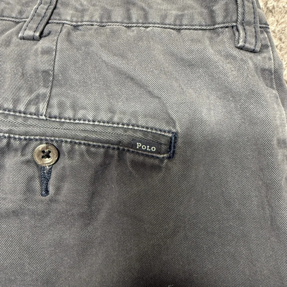 Polo Ralph Lauren Mens Chino Shorts Size 40 Faded Black‎ Flat Front Cotton